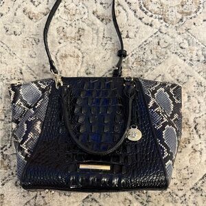 Brahmin Black and Blue Crocodile Patterned Women's Bag